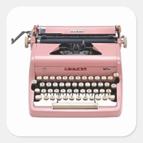Stickers _ Vintage Pink Typewriter white