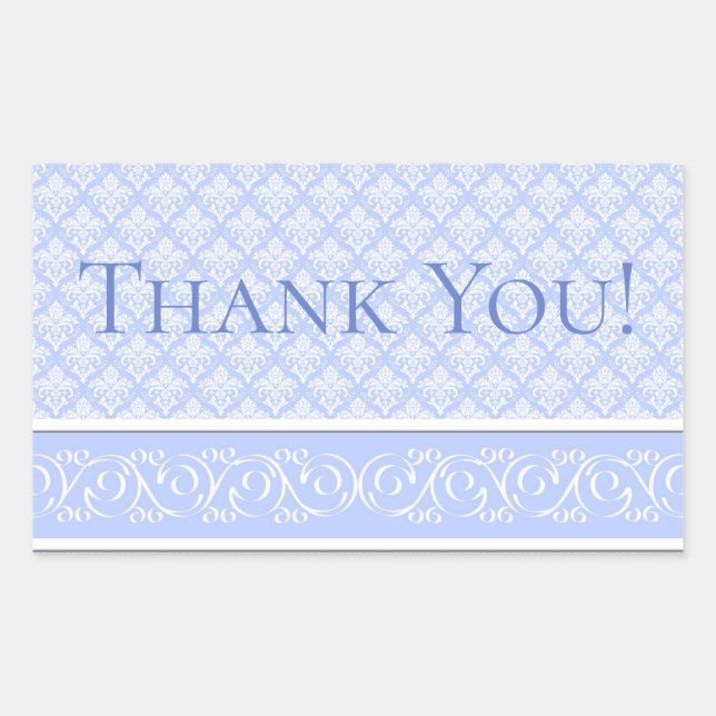 Stickers - Wedgewood Blue Damask (Front)