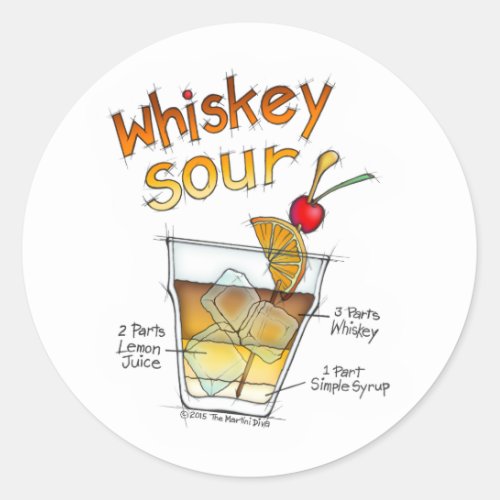 STICKERS _ WHISKEY SOUR RECIPE COCKTAIL ART