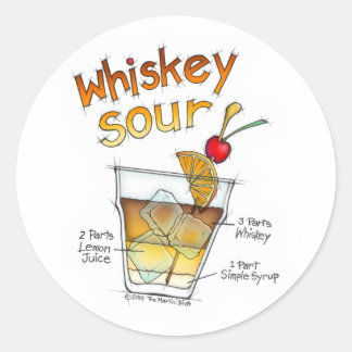 STICKERS - WHISKEY SOUR RECIPE COCKTAIL ART