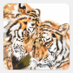 Stickers with Couple Tigers