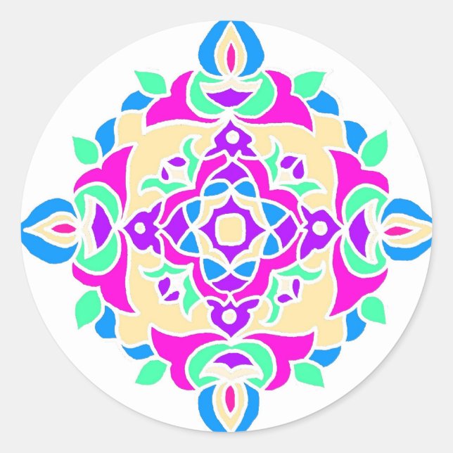 Stickers with Rangoli Pattern (Front)
