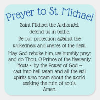 Stickers with Saint Michael the Archangel Prayer