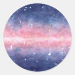 Stickers with watercolor space illustration