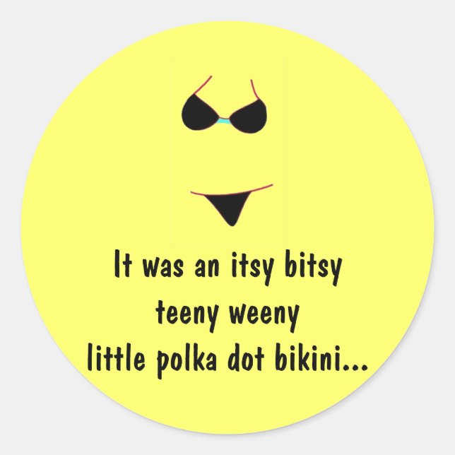 STICKERS - Yellow Polka Dot Bikini (Front)