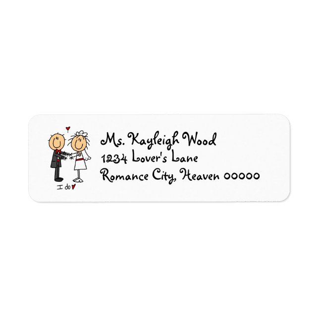 Stickfigure Bride & Groom Label (Front)