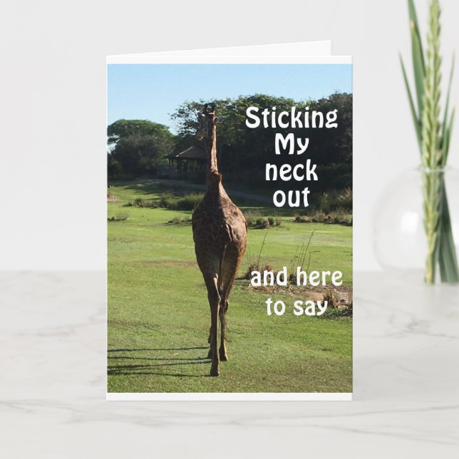 STICKING MY "NECK OUT" HERE TO SAY HAPPY BIRTHDAY CARD (Front)