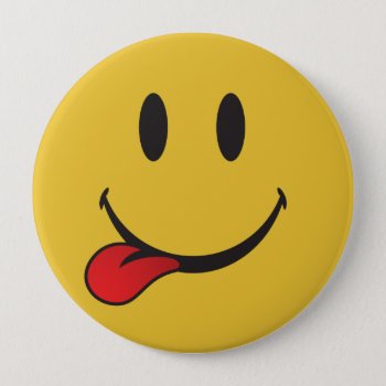 Sticking Out Tongue Emoji Button by emoji_pillows at Zazzle