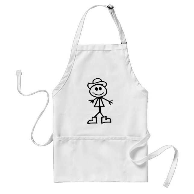 Stickman Cowboy Adult Apron (Front)