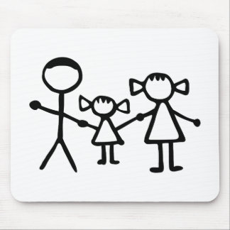 Stickman family mouse pad
