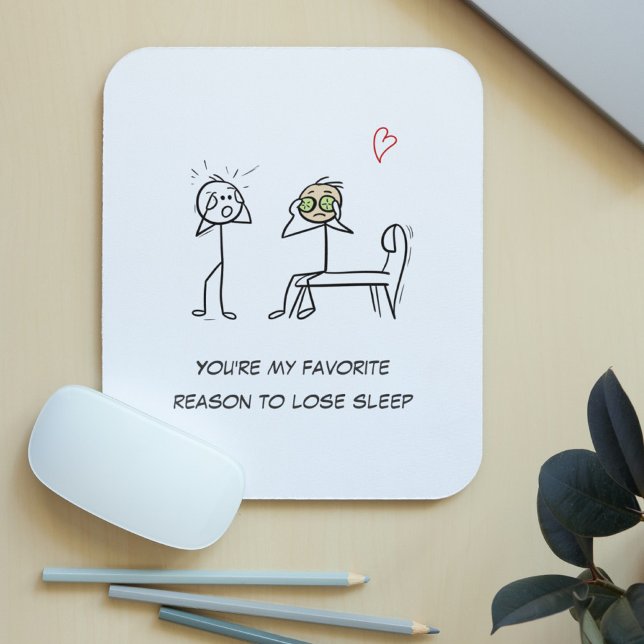 Stickman Humor Quote Facial Funny Valentines Day Mouse Pad (Creator Uploaded)