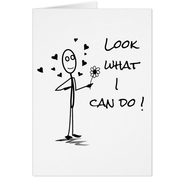 Stickman "Look what I can do" romantic card (Front)