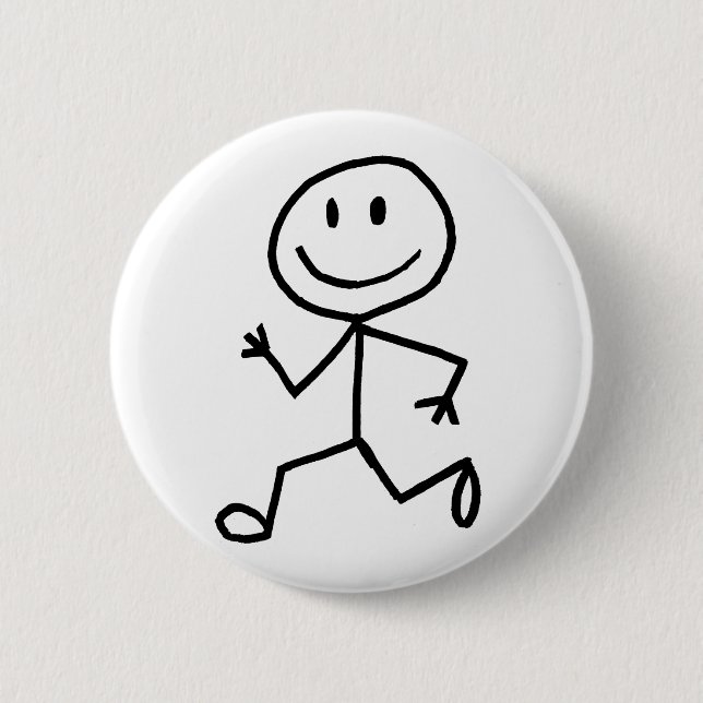 Stickman Runner Pinback Button (Front)