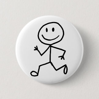Stickman Runner Pinback Button