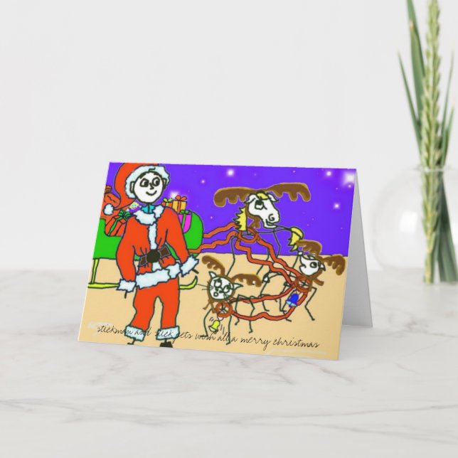 stickman santa,  holiday card (Front)