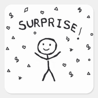 Stickman - Surprise! Square Sticker