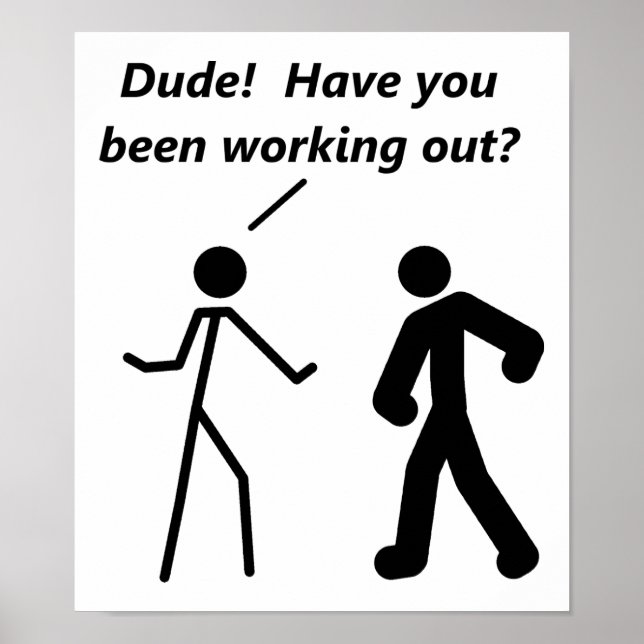 Stickman Workout Funny Poster (Front)