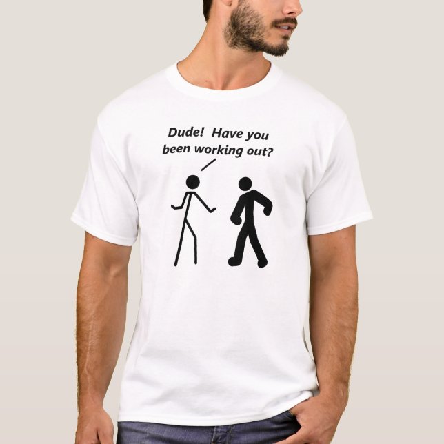 Stickman Workout Funny T-shirt (Front)