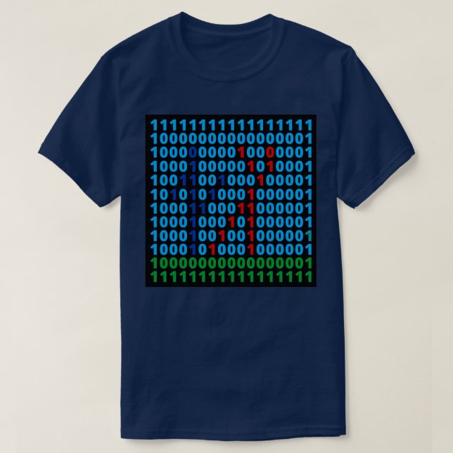 Stickmen Martial Arts Humor Binary Code Matrix In  T-Shirt (Design Front)