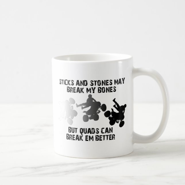 Sticks And Stones ATV Quad Funny Mug (Right)