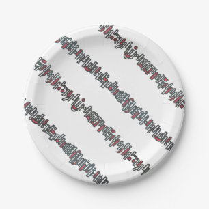 Sticks And Stones-Black and Red Stripes Paper Plates