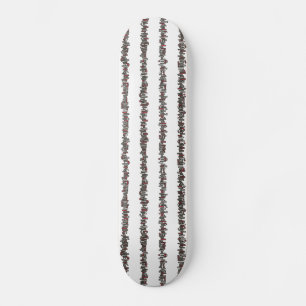 Sticks and Stones-Black, White and Red Stripes Skateboard Deck