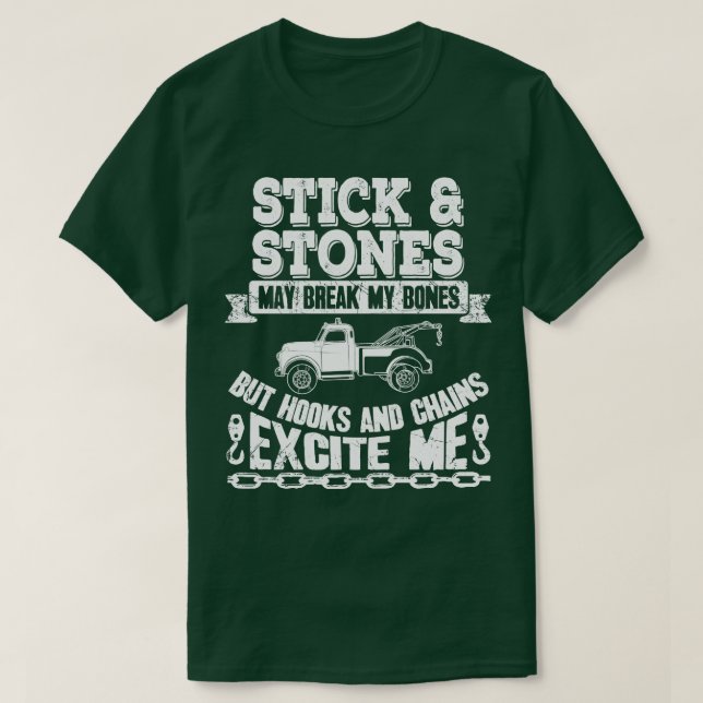 Sticks and stones may break my bones but hooks and T-Shirt (Design Front)