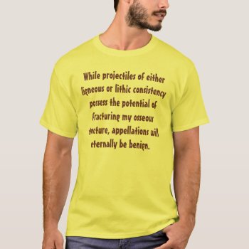Sticks And Stones May Break My Bones... T-shirt by wesleyowns at Zazzle