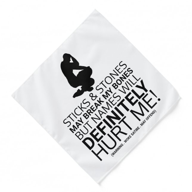 Sticks & Stones, Woke Satire Bandana (Front)