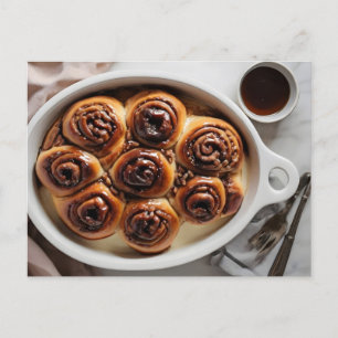 sticky buns in dish postcard
