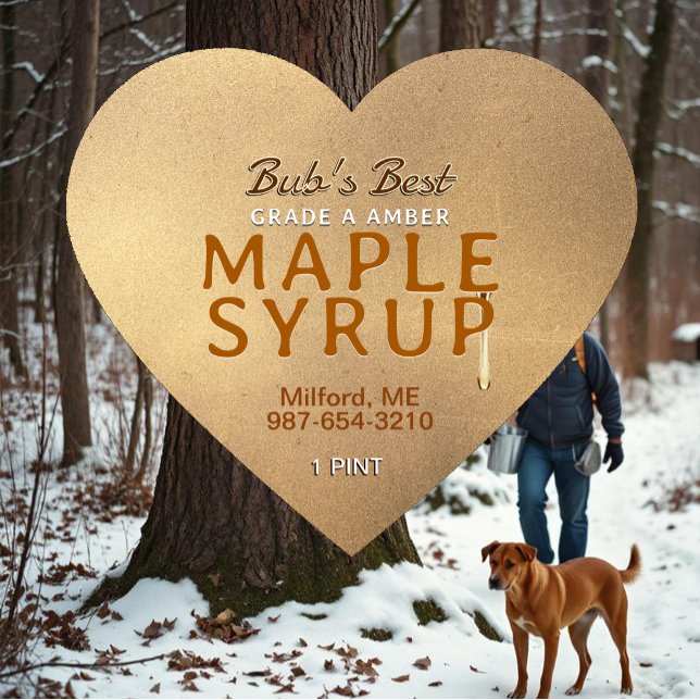 Sticky drip Grunge Label MAPLE SYRUP on Heart (Creator Uploaded)