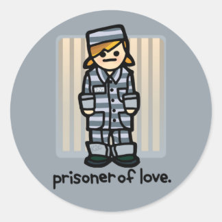 sticky fingers land you in jail. classic round sticker