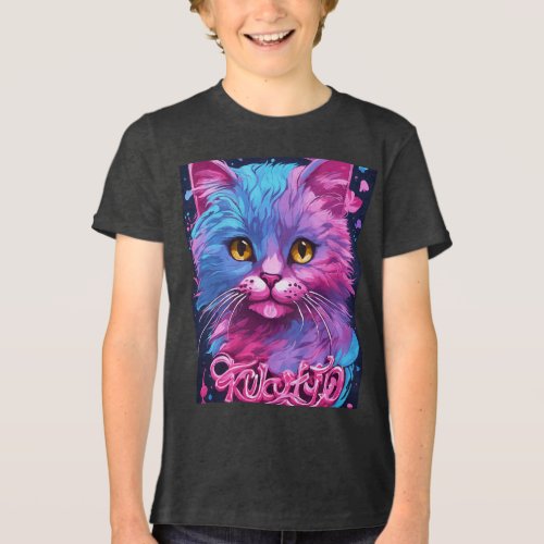 Sticky Kitty Cursive Graffiti Art Logo Tri_Blend Shirt