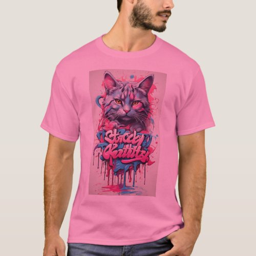Sticky Kitty Graffiti Logo T_Shirt Design