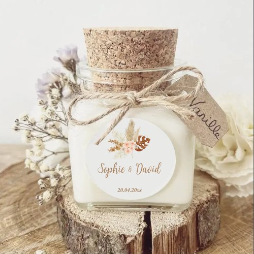 Sticky Labels Boho Wedding Pampa grass bouquet