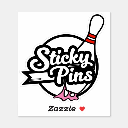 Sticky Pins Bowling Team Logo Sticker