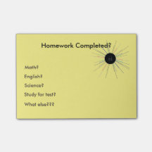 Sticky Postit Note Homework