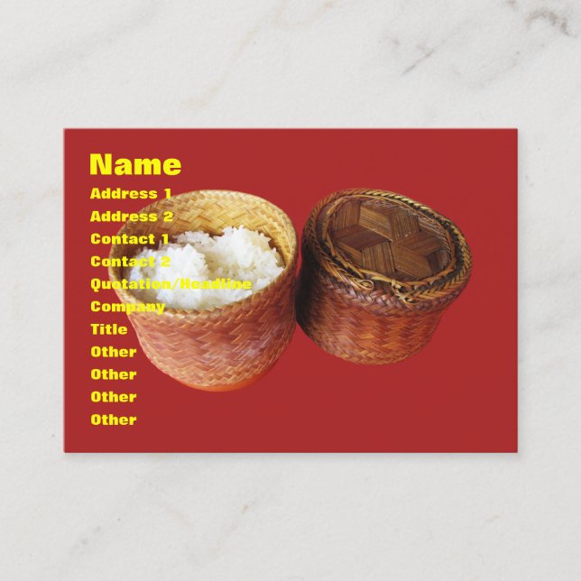 Sticky Rice [Khao Niao] Thai Lao Food Business Card (Front)