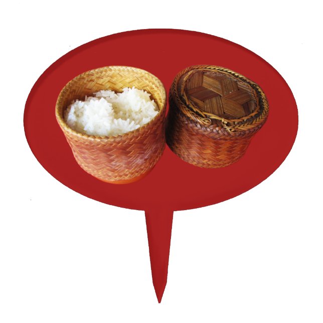 Sticky Rice [Khao Niao] Thai Lao Food Cake Topper (Front)
