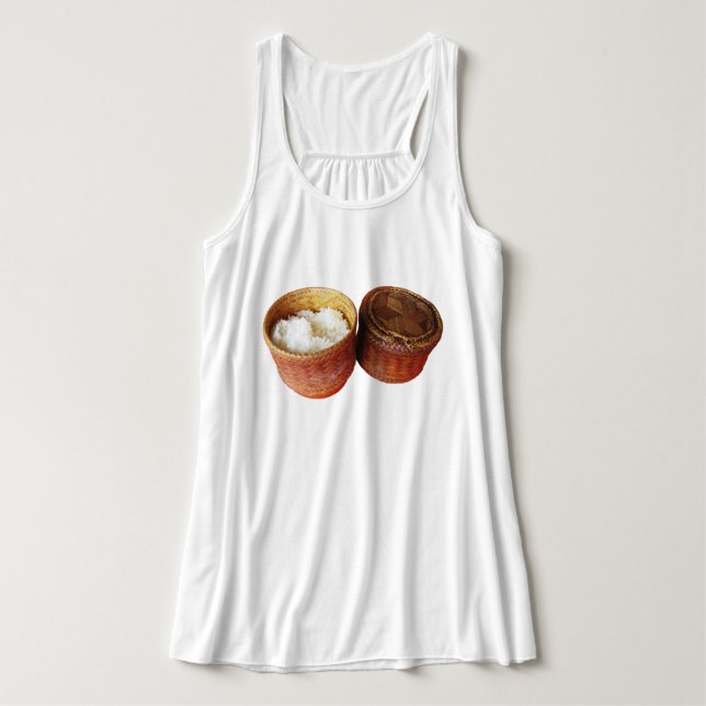 Sticky Rice [Khao Niao] Thai Lao Food Tank Top (Design Front)