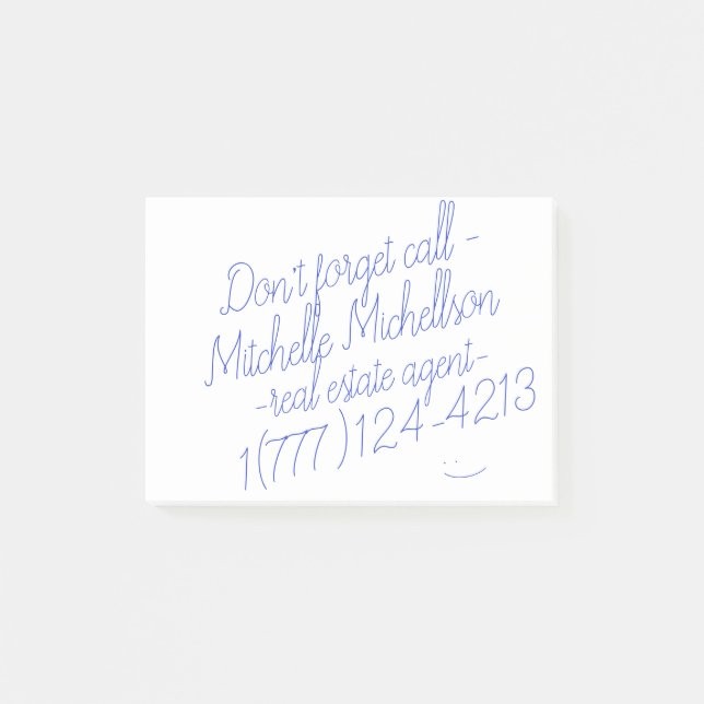 Sticky Scribble Business Card Post-it Notes (Front)