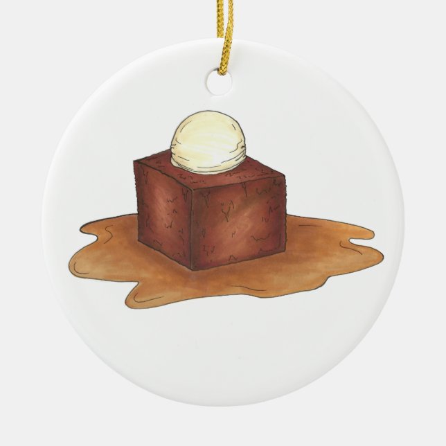 Sticky Toffee Pudding British Dessert Foodie Ceramic Ornament (Front)