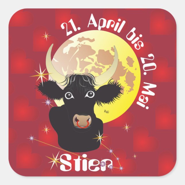 Stier 21 April to 20 May sticker (Front)