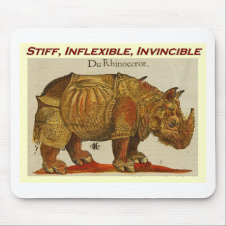 Stiff, Inflexible, Invincible rhino brown.jpg Mouse Pad