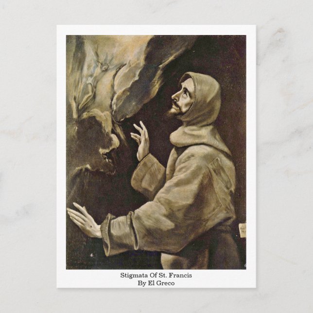 Stigmata Of St. Francis By El Greco Postcard (Front)