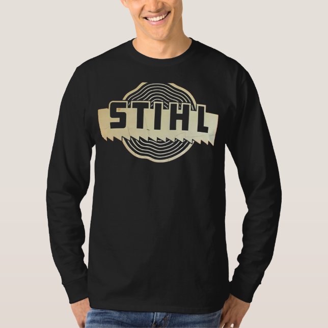 Stihl Chainsaw Mens Neck Top Sports Cotton Round (Front)