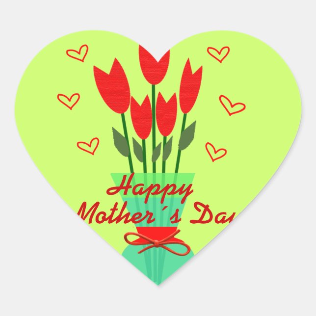 Stiker Heart to Mothers Day Heart Sticker (Front)