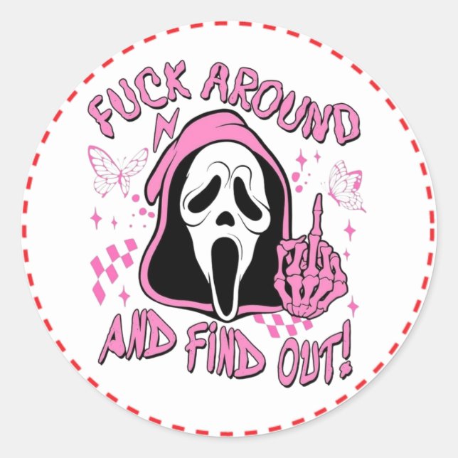 Stikers Scream Classic Round Sticker (Front)