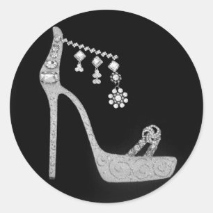 "Stiletto and Jewels" Classic Round Sticker