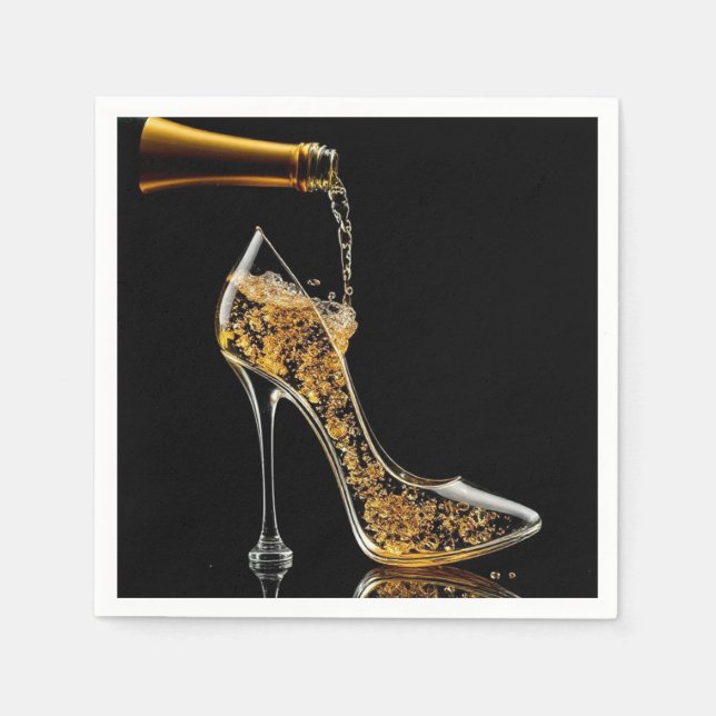Stiletto and Sparkling Wine Napkins (Front)